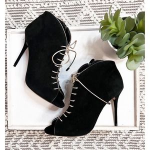 Alexandre Birman Lace Up Peep Toe Bootie Heel Size 37/US 6.5 NWOT